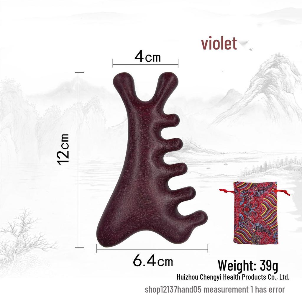 Сандаловая расческа с широкими зубьями для терапии кожи головы, головы и лица