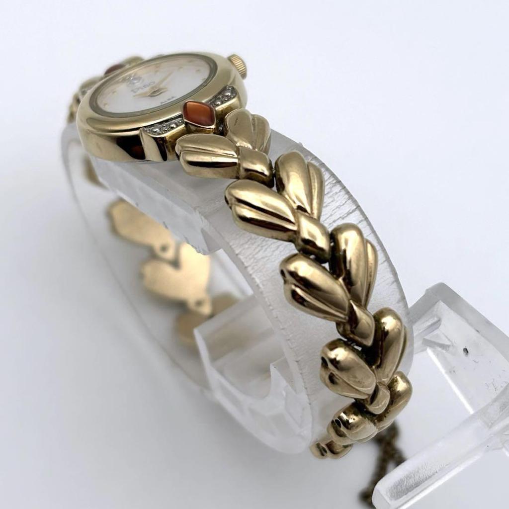 [USED] SEIKO ALBA Pino Quartz Color Stone Watch for Women