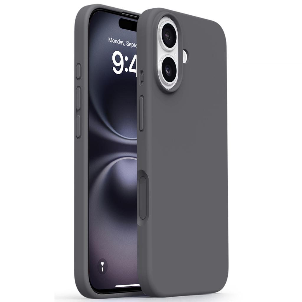 Чехол для iPhone 16 с мягкой подкладкой из микрофибры, жидкий силикон+ПК, чехол для телефона