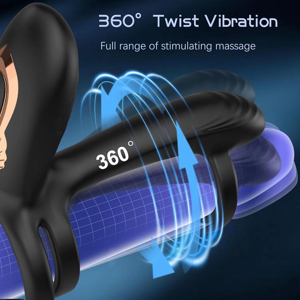 Couple Cock Penis Ring Vibrator Male G-Spot Pleasure Stimulation Delay Ejaculation Cock Ring Erection Extender Adult Sex Toys