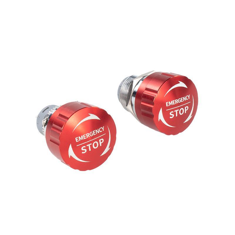 Mushroom Metal Emergency Stop Button, Self-Locking, Ultra-Short, Power Cutoff, 16/19/22mm