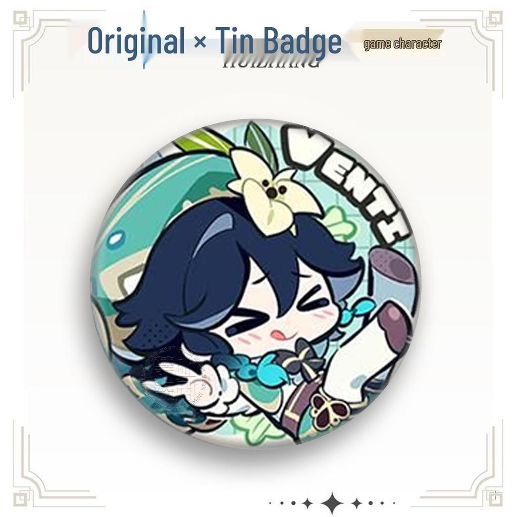 Genshin Impact Character Badge Set: Furina, Nahida, Scaramouche, Neuvillette, Xiao, Hu Tao, Lynette, Lyney.