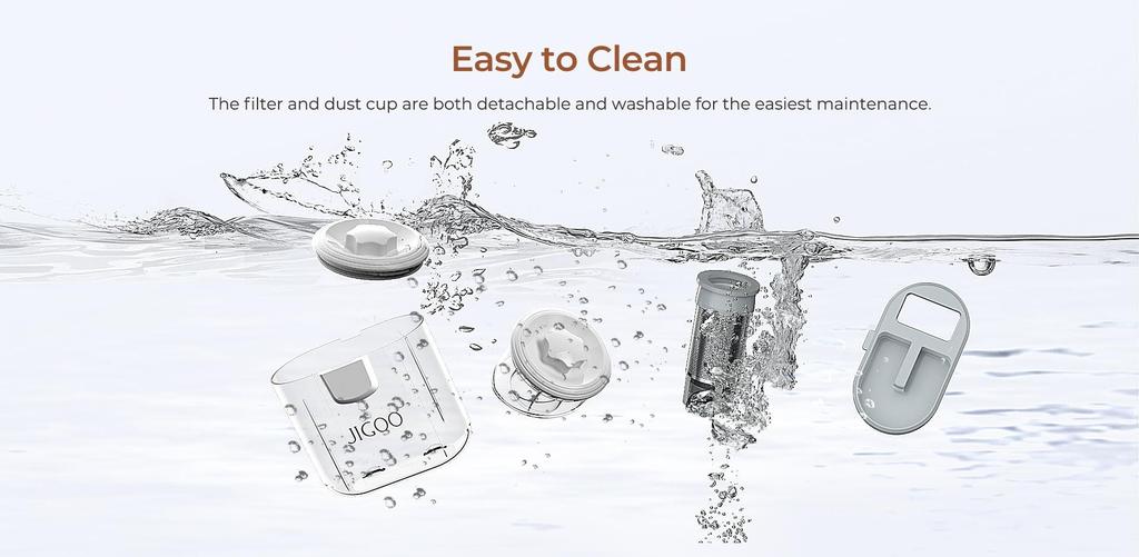 JIGOO T600 Пылесос для матраса-кровати с двойной чашкой - удаление пылевых клещей на 99,99% с системой диффузии аромата