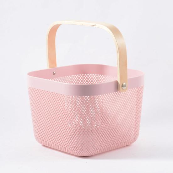 Органайзер для хранения фруктовая корзина с деревянной ручкой прочная несущая многофункциональная корзина для покупок большой вместимости