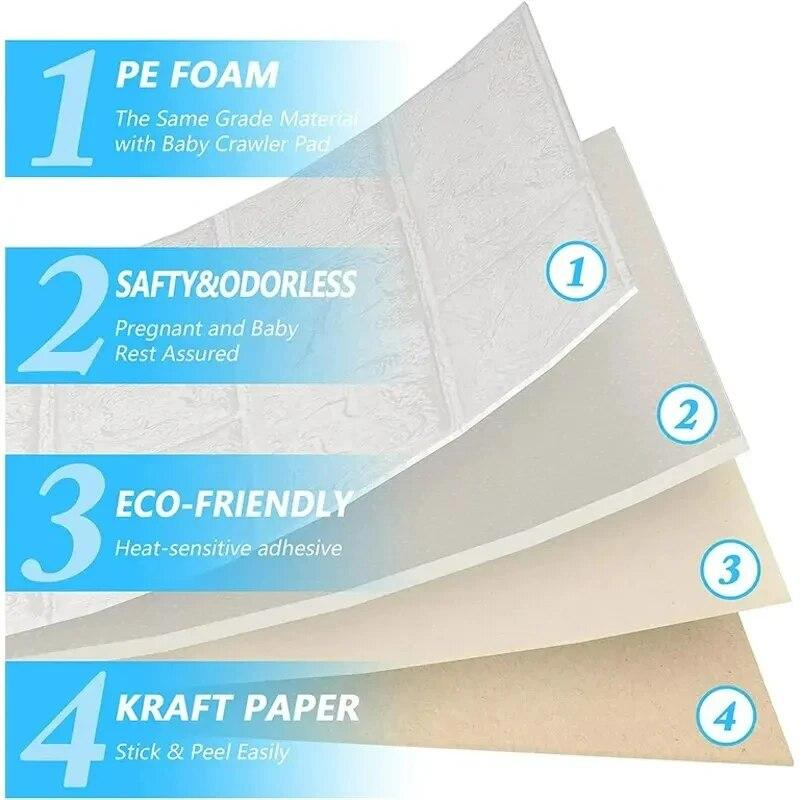 3D Трехмерные настенные наклейки Самоклеящиеся обои Декоративные наклейки против столкновений 10 шт.