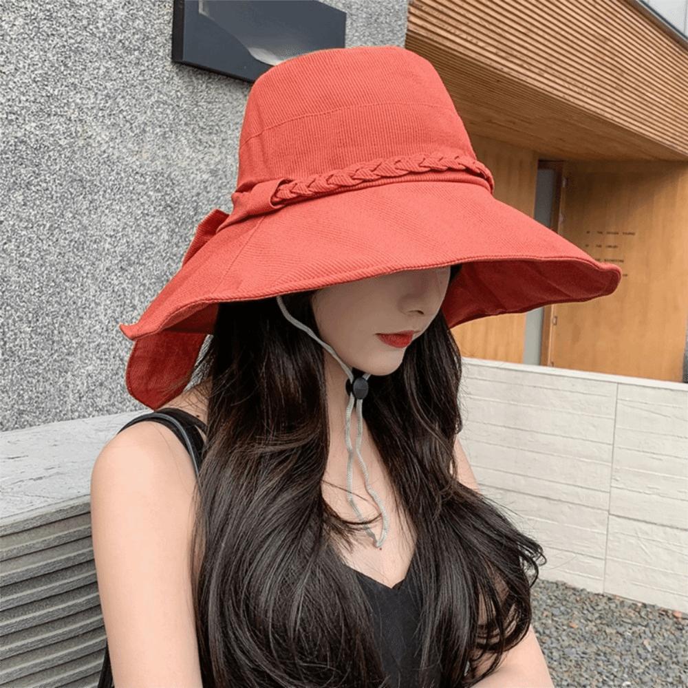 Casual Women's Sun Hat Wide Brimmed Fishman Hat Portable Bucket Hat  Beach