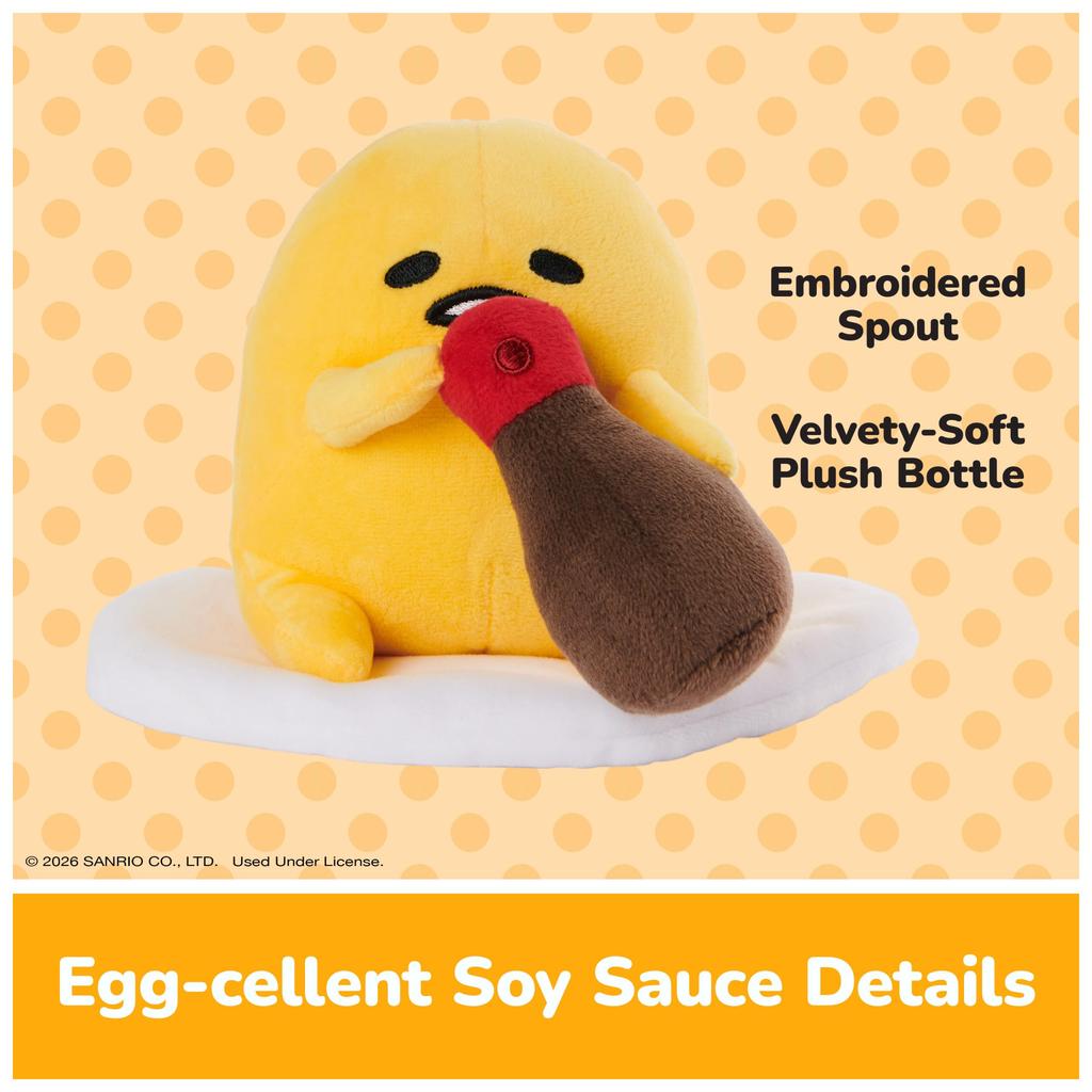GUND Sanrio Gudetama Boiled Egg Plush Toy Gudetama Soy Sauce Egg Plush Toy Ages 1 and Up 5 inches