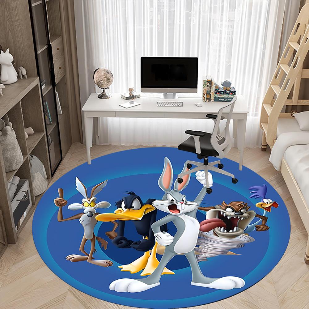 1 шт. Коврик круглый Looney Tunes Багз Банни, для офиса, спальни, гостиной, декор для дома, декор комнаты, Offic a1016112