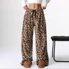 European and American New Casual Leopard Print Pants Wide Leg Pants