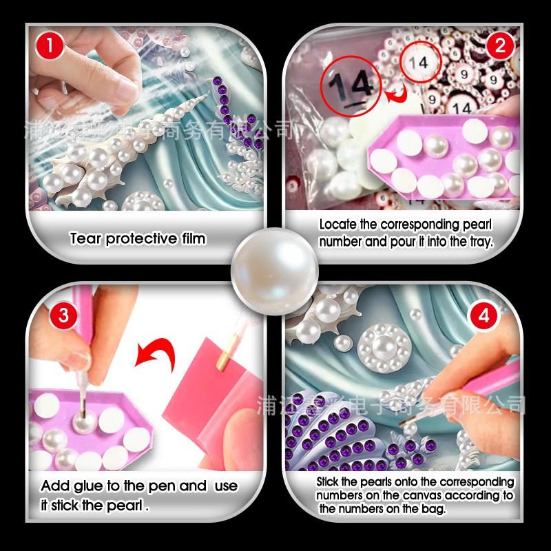 30x40CM Pearl Painting DIY Kit Modern Unframed Wall Art Home Decor