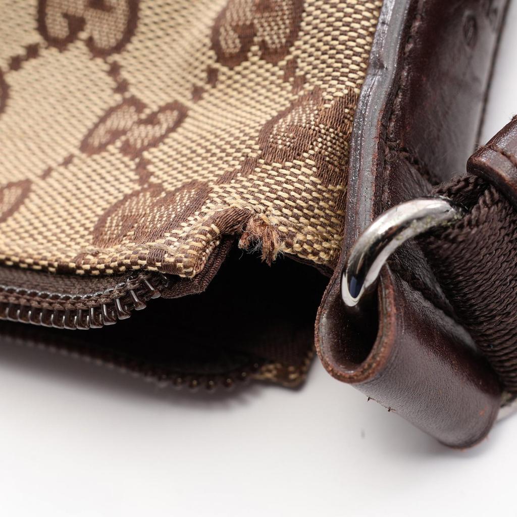 Used GUCCI GG canvas Shoulder Bag 145857 canvas leather Beige Brown Used Women