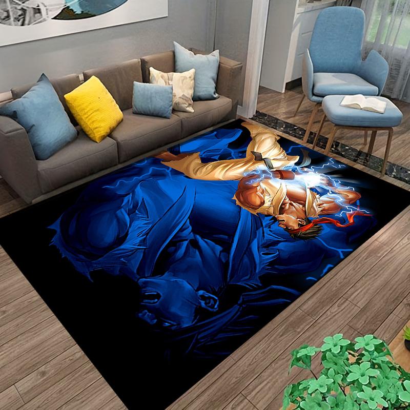 Cool Blue Lightning Combat Hero Carpet Suitable for use as an anti-slip game mat for living room and bedroom sofas