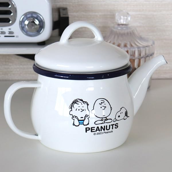 Toyoho PEANUTS Enamel Teapot (with Strainer) White Size: Approx. W18 D10.6 H12.5 SNJ-2306