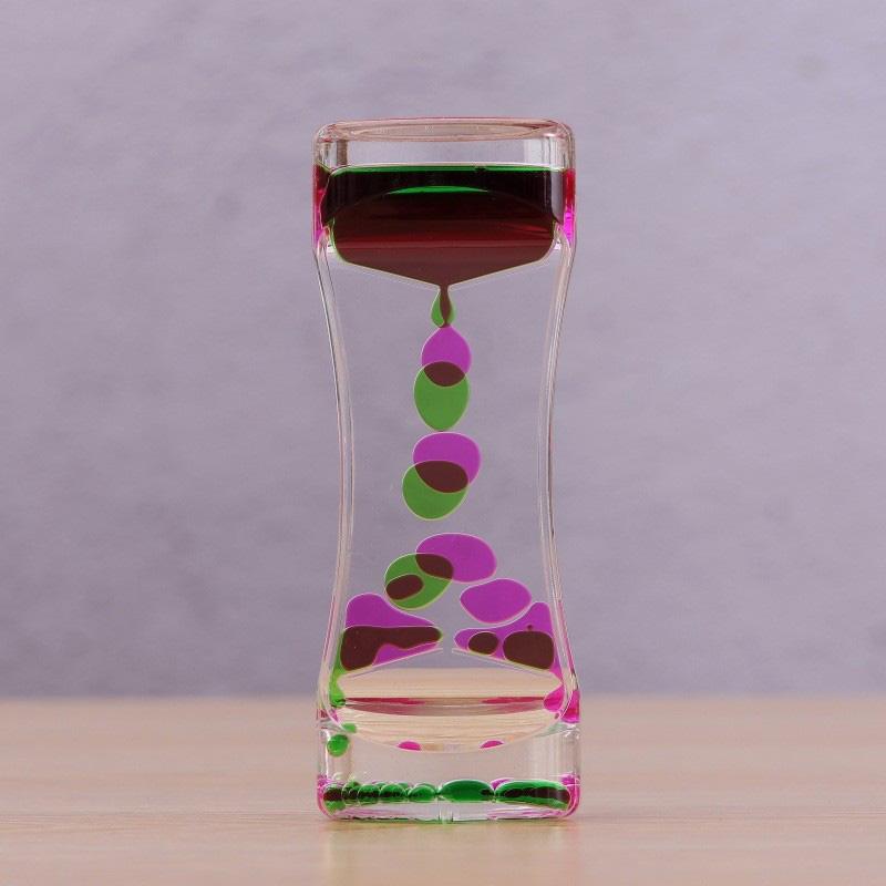 Динамичные двухцветные песочные часы с жидким маслом, песочные часы, таймер, антистрессовый акриловый креативный подарок, украшение
