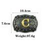 Western Denim Belt Buckle Gold Plated Equestrian Letter C Smooth Buckle Engraved Belt Body Accessories