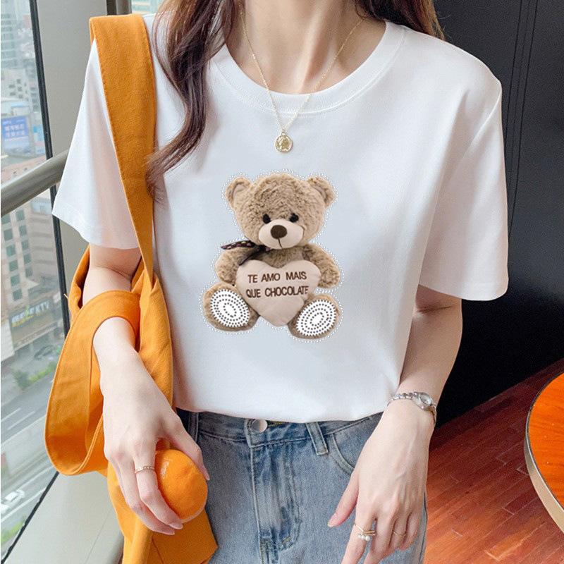 VEZFAA Женские модные повседневные летние весенние блузки и рубашки с круглым вырезом с короткими рукавами