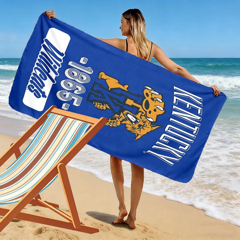 Kentucky Wildcats Print Beach Towel, Large Soft Quick Dry Towel for Beach Camping Swimming
