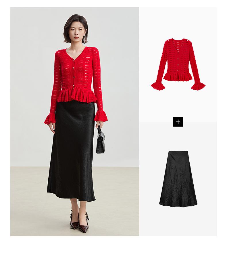 Qianwen Romantic V-neck Knitted Shirt