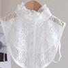 Easy To Match Lace Lapel Half Shirt Elegant Adjustable Neckline Detachable Fake Collar  Wedding