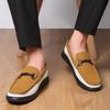 Fashion Luxury Brand Men's Comfortable Soft Soled Casual Leather Bean Shoes Spring New Men's Breathable and Non Slip Outdoor Loafers