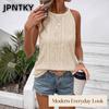 Женские модные повседневные блузки и рубашки JPNTKY с круглым вырезом без рукавов