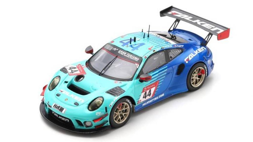 Spark National Model Porsche 911 GT3R 2021 Nurburgring 24H 4th Place 1/43 "Falken" #44 K.Bachler/M.Ragginger/S.Muller/A.Picariello