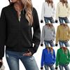 Womens Long Sleeve Zip Up Sweatshirts Jackets Full Zipper Lightweight Jacket Casual Pocket Loose Outwear Coat
