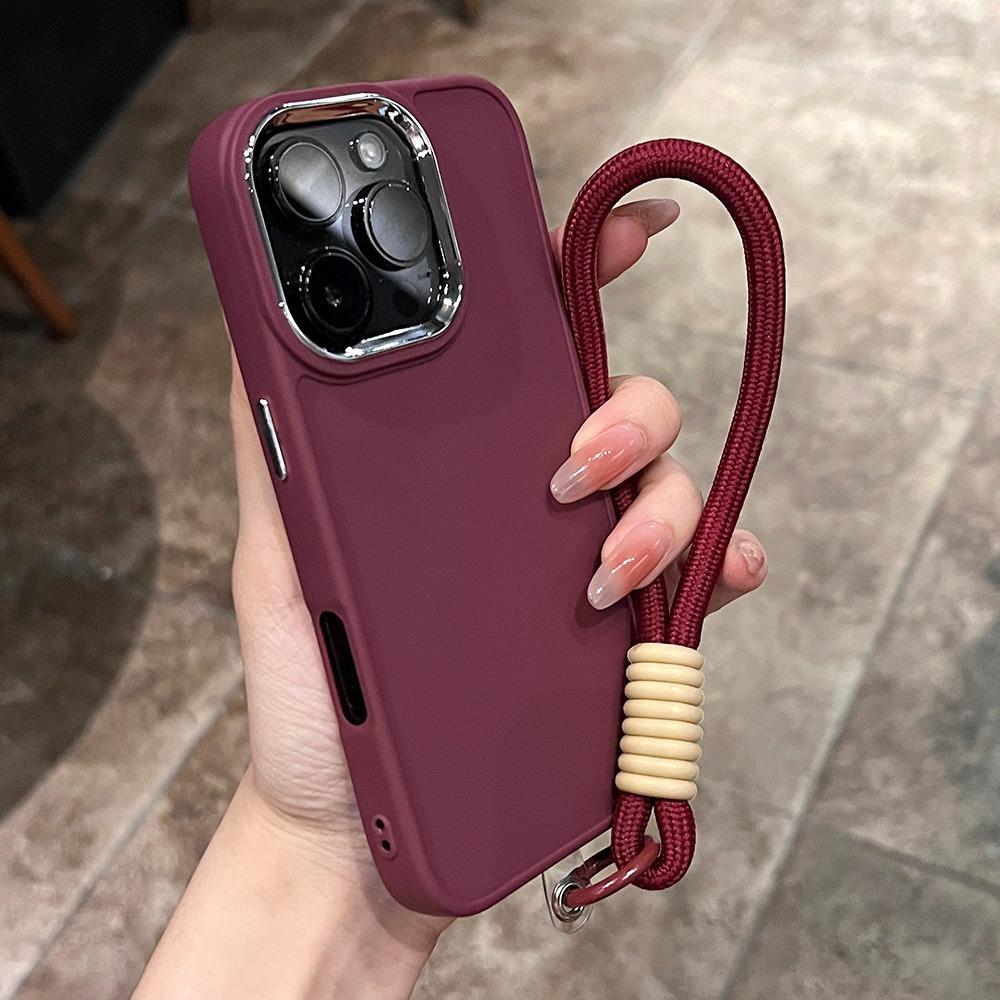 Роскошный Мягкий Силиконовый Чехол Для Телефона С Шейным Ремнем Для iPhone 11 12 13 14 15 16 Pro Max Plus Ударопрочные Бамперные Чехлы