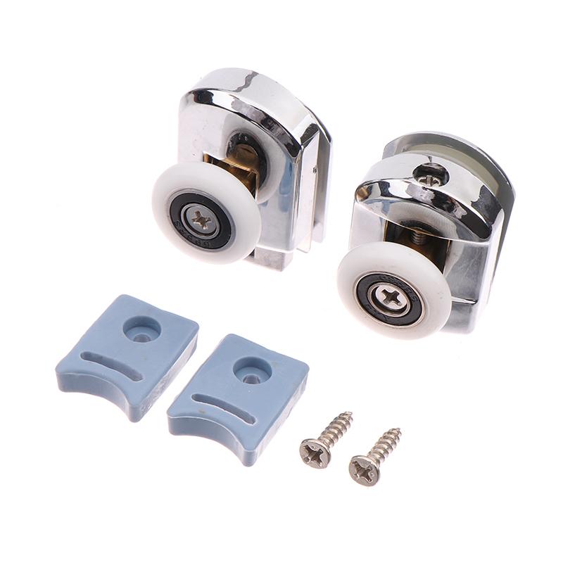 2 шт., 23/25 мм, верхние ролики для душевой двери, двухколесные раздвижные дверцы из цинкового сплава, роликовый подшипник, сменные колесные направляющие