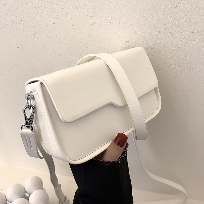 Женская корейская ретро маленькая квадратная сумка кроссбоди 2024 - Универсальный однотонный цвет, повседневный стиль на одно плечо