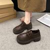 Женские классические туфли-оксфорды на толстой подошве 2024 года, осенние повседневные туфли на шнуровке, новые туфли на плоской подошве, женские туфли на толстой подошве
