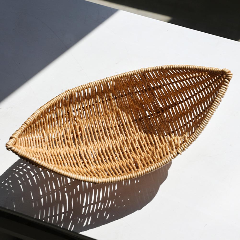 Rattan Fruit Bowl Tray For Coffee Table Woven Sundries Basket Rattan Fruit Tray 29*12*6.5cm Home Kitchen Tableware Accessories