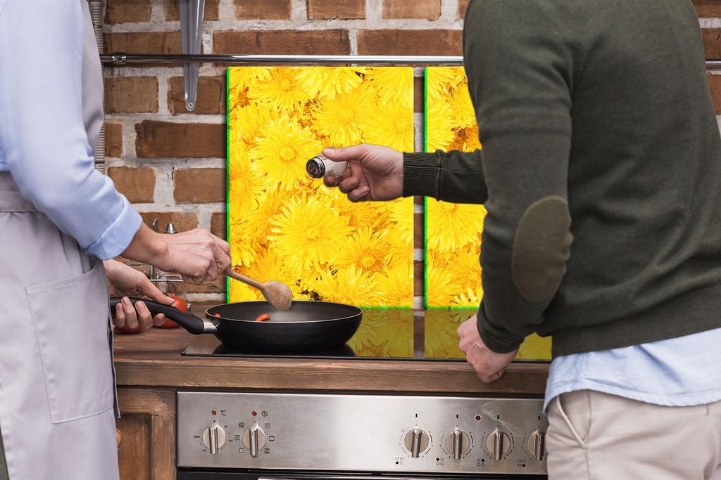 2x GLASS PROTECTIVE PLATE FOR STOVE 40x52 FLOWERS