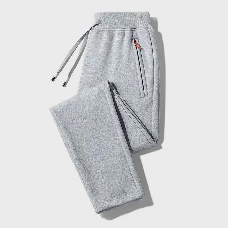 Мужские спортивные брюки большого размера на молнии на осень - повседневные прямые спортивные брюки