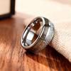 8mm Silver Color Stainless Steel Rings for Men, Meteorite Deer Antler Inlay Dome Engagement Ring, Men Wedding Jewelry