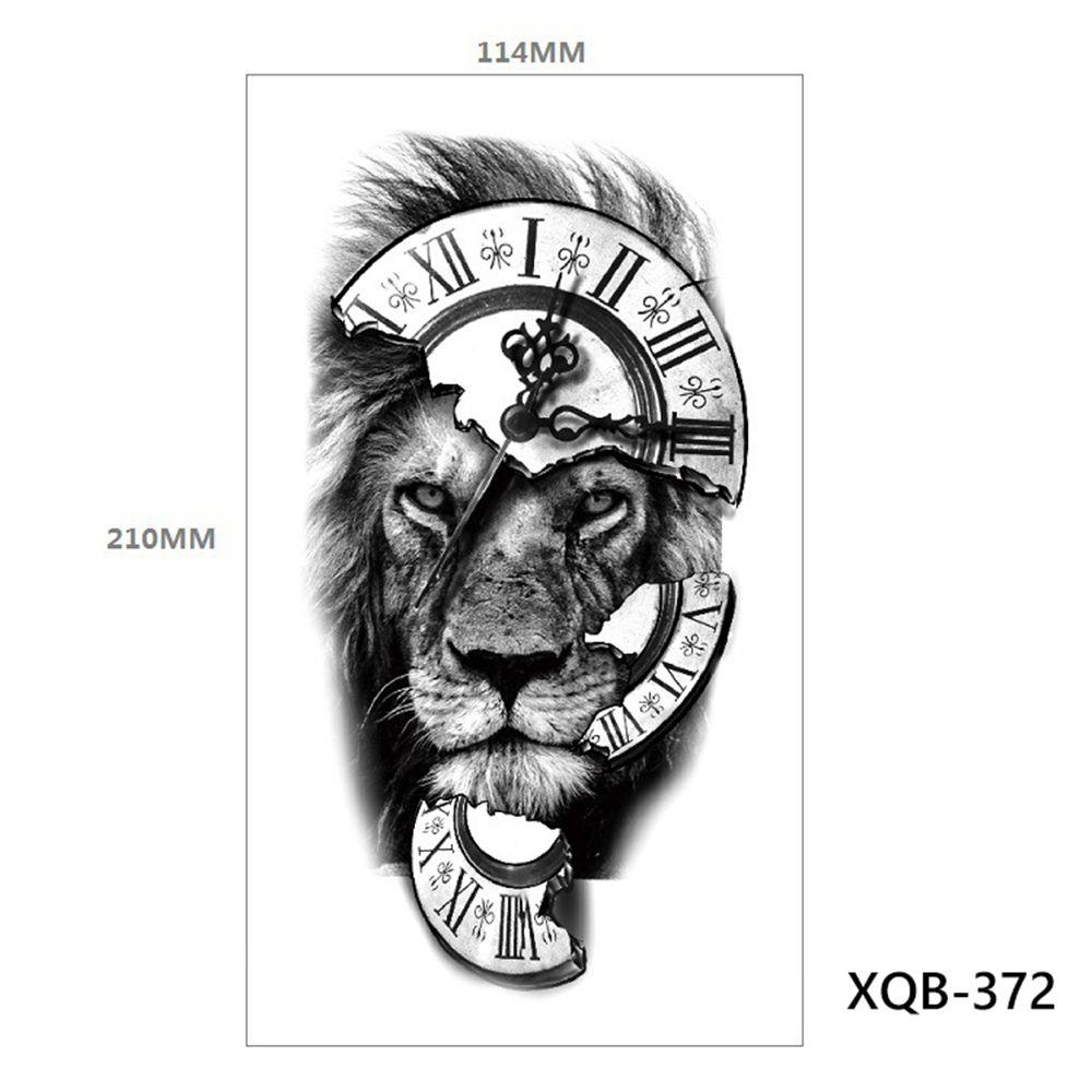 Tribal Lion Long-lasting Tattoo Sleeve Black Tattoo Sticker Temporary Tattoos Fake Tattoo Stickers
