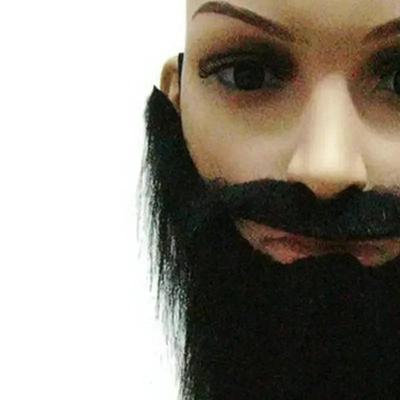 False Beard Performance Prop, Halloween Simulation Beard, Black Party Supplies, Big Beard, False Beard, Handlebar Mustache