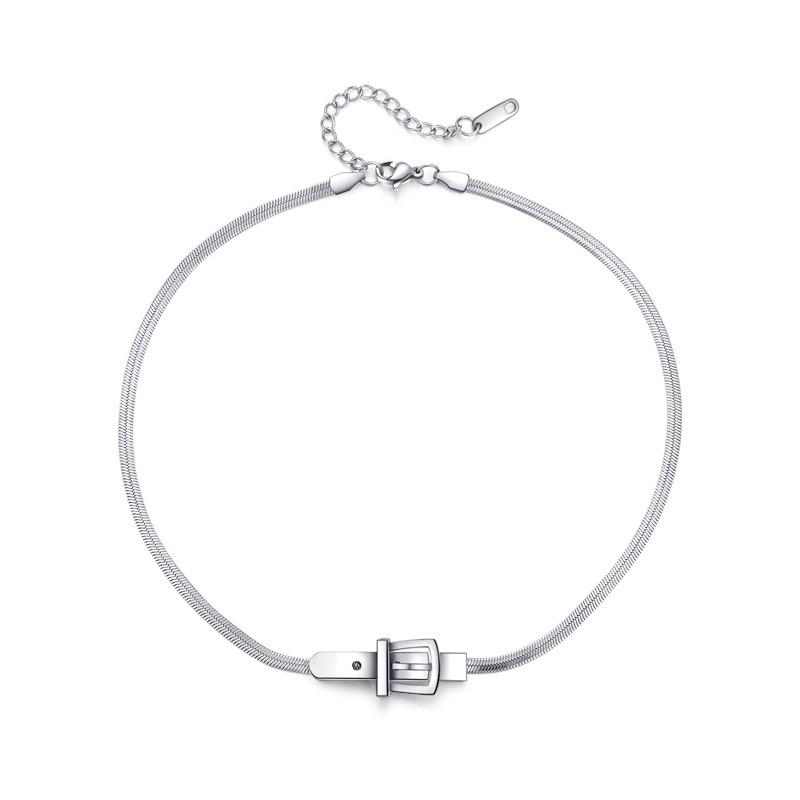 Стильное ожерелье из титановой стали «Змеиная кость» для женщин с геометрическим дизайном для модного чокера