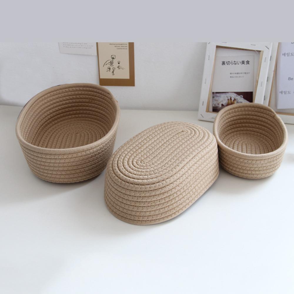 Women Hand Woven Gift Cosmetics Storage Storage Basket Desktop Sundries Nordic Cotton Rope