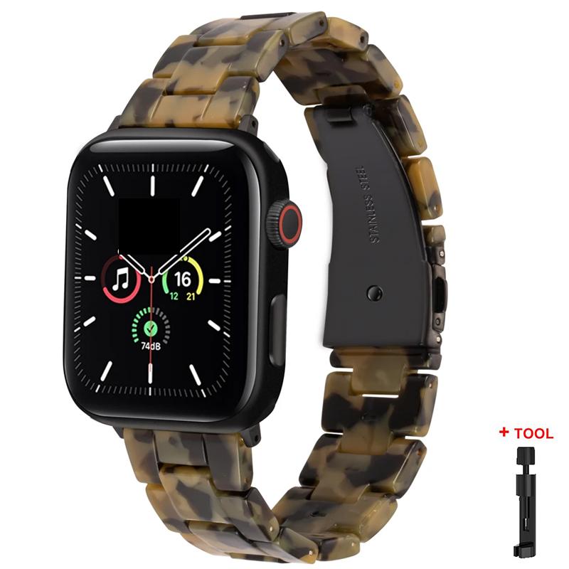 Ремешок из смолы для браслета Apple Watch 44 мм 40 мм 45 мм 41 мм 38 мм 42 мм браслет Correa iWatch серии 3 4 5 6 se 7 сменный ремешок для часов