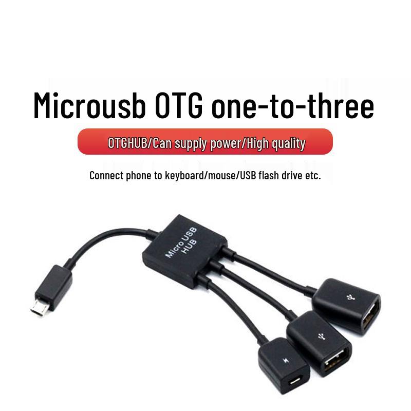 3-портовый USB-хаб V8 OTG для мобильных устройств - Подключает U-диск, клавиатуру и мышь
