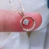 New Dainty Small Circle Pendant Necklace with Shiny CZ Fashion Wedding Accessories for Women High Quality Versatile Necklaces