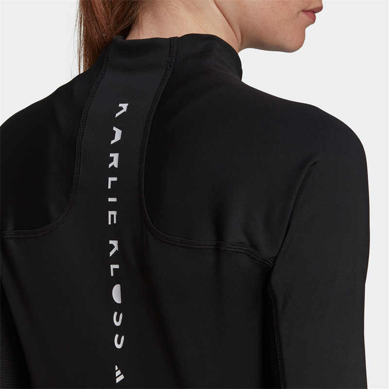 Adidas Модная удобная мягкая дышащая футболка с длинным рукавом для женщин, черный цвет GH6844