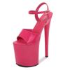 Fashion Sandals Patent Leather 20cm Platform  Stiletto Heels Sexy Sandals Women Pole Dancing Shoes Nightclub Sandals Plus Size 34-45
