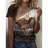 Women's T-Shirts Cartoon Characters Cute Pattern 3d Print Tshirt Funny Cartoon Animal Casual Short Sleeve O Neck Female Clothing