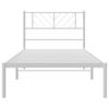 Metal Bed Frame with Headboard White 90x200 cm