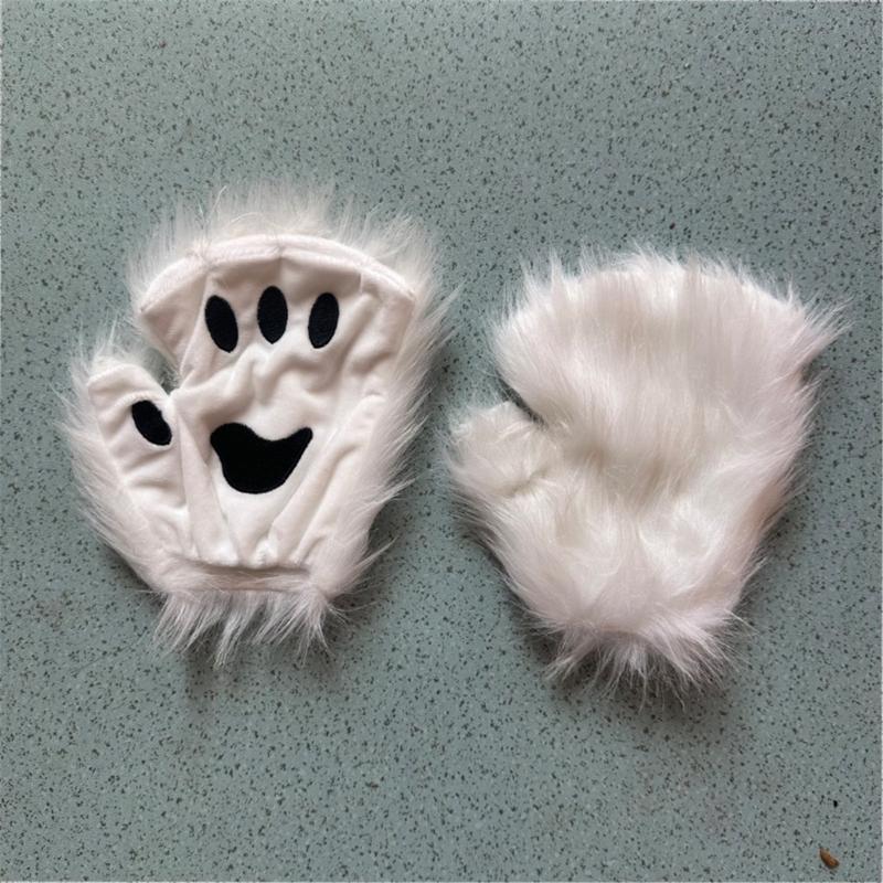 Костюмы Кошек Косплей Маска для Лица Кошки Перчатки Лапы Кошки Набор Хвост Кошки Хэллоуин Животное Карнавальный Костюм Комплект Аксессуаров