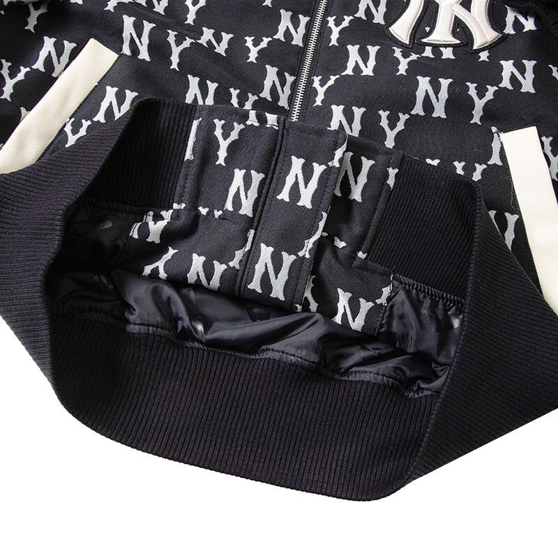 MLB New York Yankees Letter Print Color Block Jacket Unisex Jacket Black 3AJPM0131-50BKS