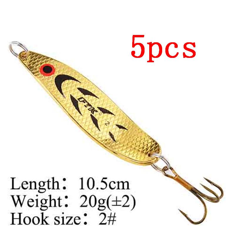 FTK 5 шт., 10,5 см-12 см, 20 г-30 г, металлическая жесткая приманка, рыболовный тройной крючок, рыболовные снасти, приманка для лосося, искусственная рыболовная снасть