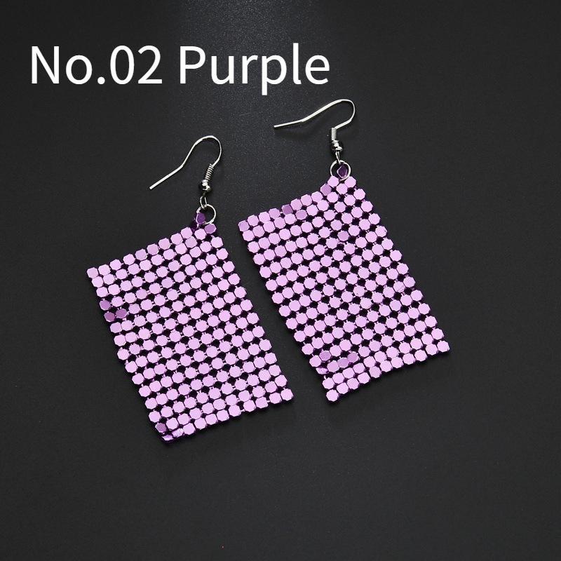 Новые трансграничные серьги с блестками, европейские и американские серьги с разноцветной сеткой и блестками, модные персонализированные украшения для женщин